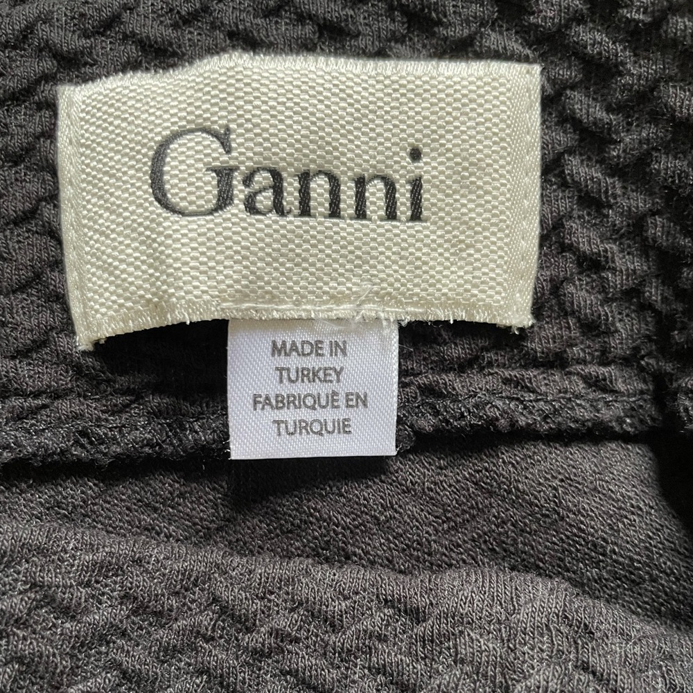 Ganni Black Textured Stretchy High Waisted Skirt - Picture 7 of 8